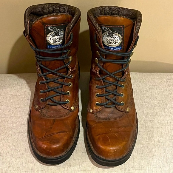 Georgia Boot Eagle Light Work Boot in Russet Wildwood, size 9 - Picture 1 of 9